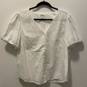 J. Crew Eyelet Button Up Blouse
